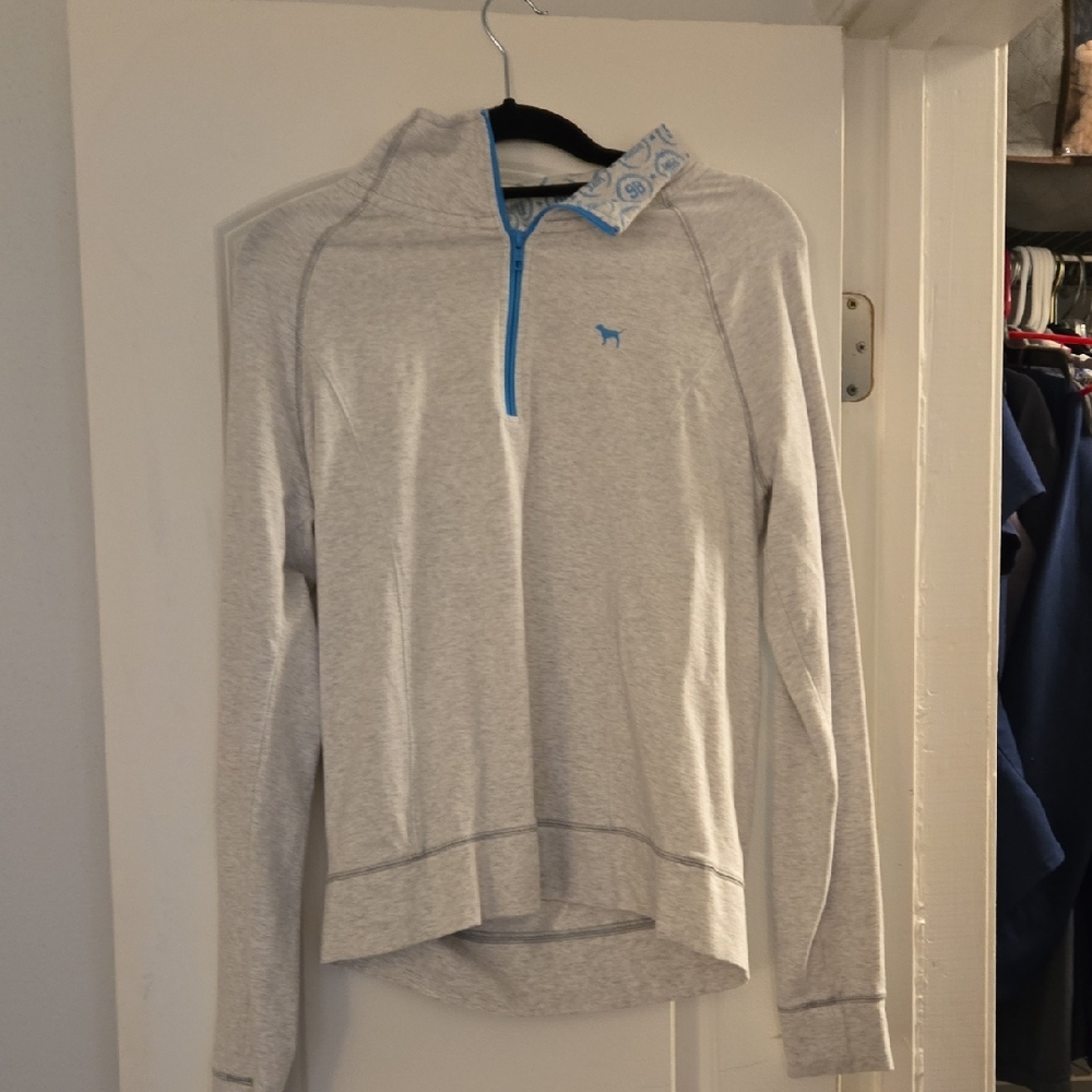 PINK Victoria's Secret Gray Sweater with Blue Accents